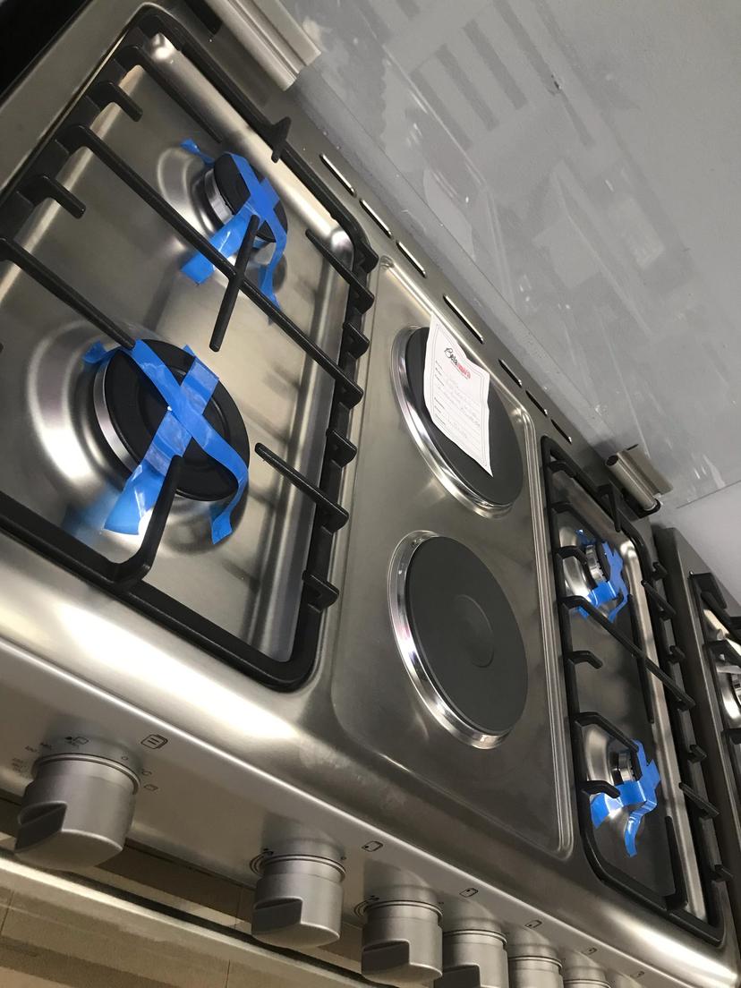 IGNIS 90 cm Gas-Electric Cooker (4 Gas Burners + 2 Electric Hotplates, Gas Oven) - FST9642S 