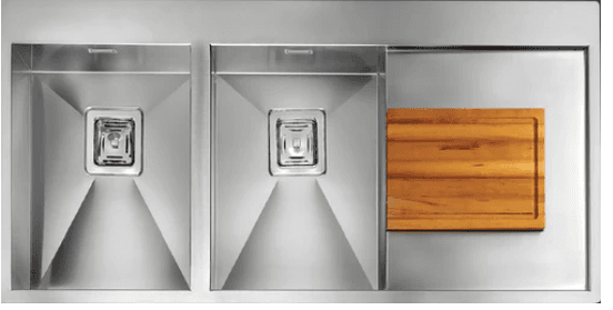 CM CLARK Stainless Steel Double Bowl Sink with Drainer -  812887SCSSP