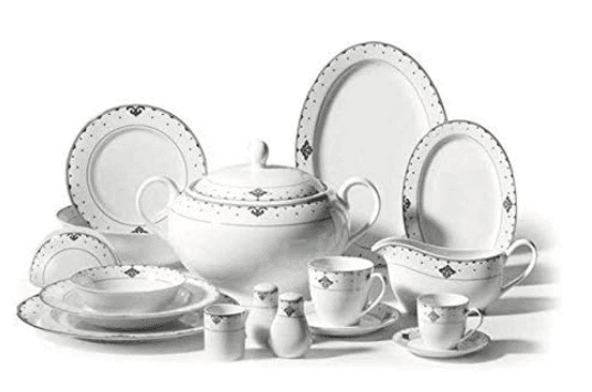Korkmaz Pearl Collection 86-Piece Round Dinner Set – A8206