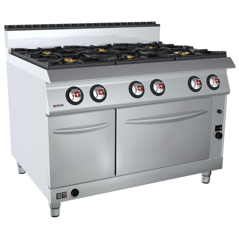 OFFCAR 120 cm 6-Burner Gas Range with Gas Oven & Hot Cabinet - 80CBG26C