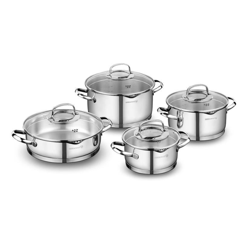Korkmaz Steamer Pot – 8-Piece Stainless Steel Set - A1999